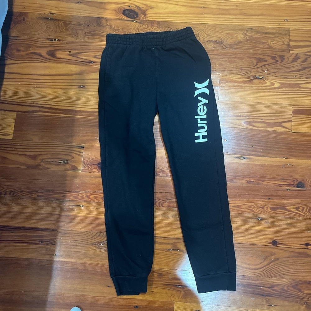 Hurley Black Kids Sweatpants with White Logo